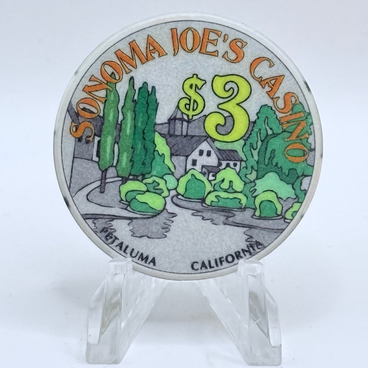 Sonoma Joe's Casino Petaluma California $3 Casino Chip