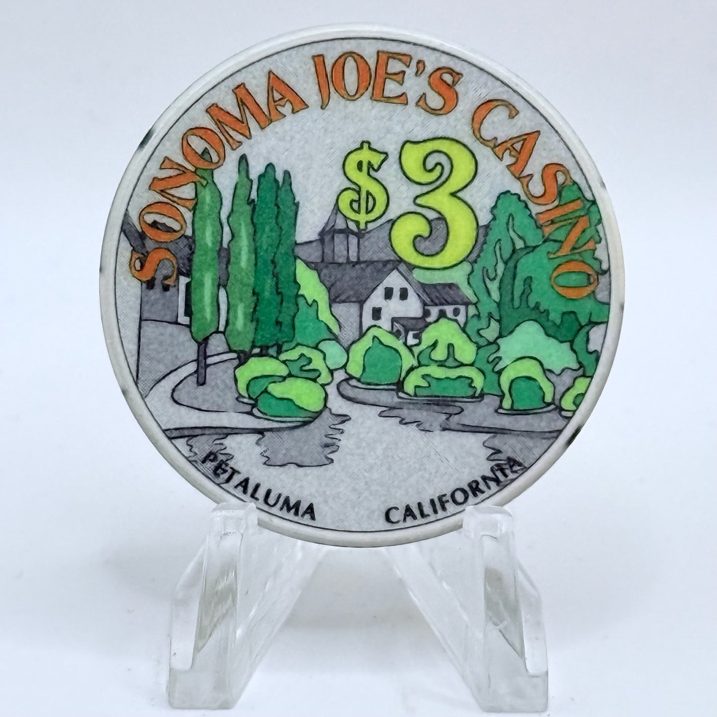 Sonoma Joe's Casino Petaluma California $3 Casino Chip