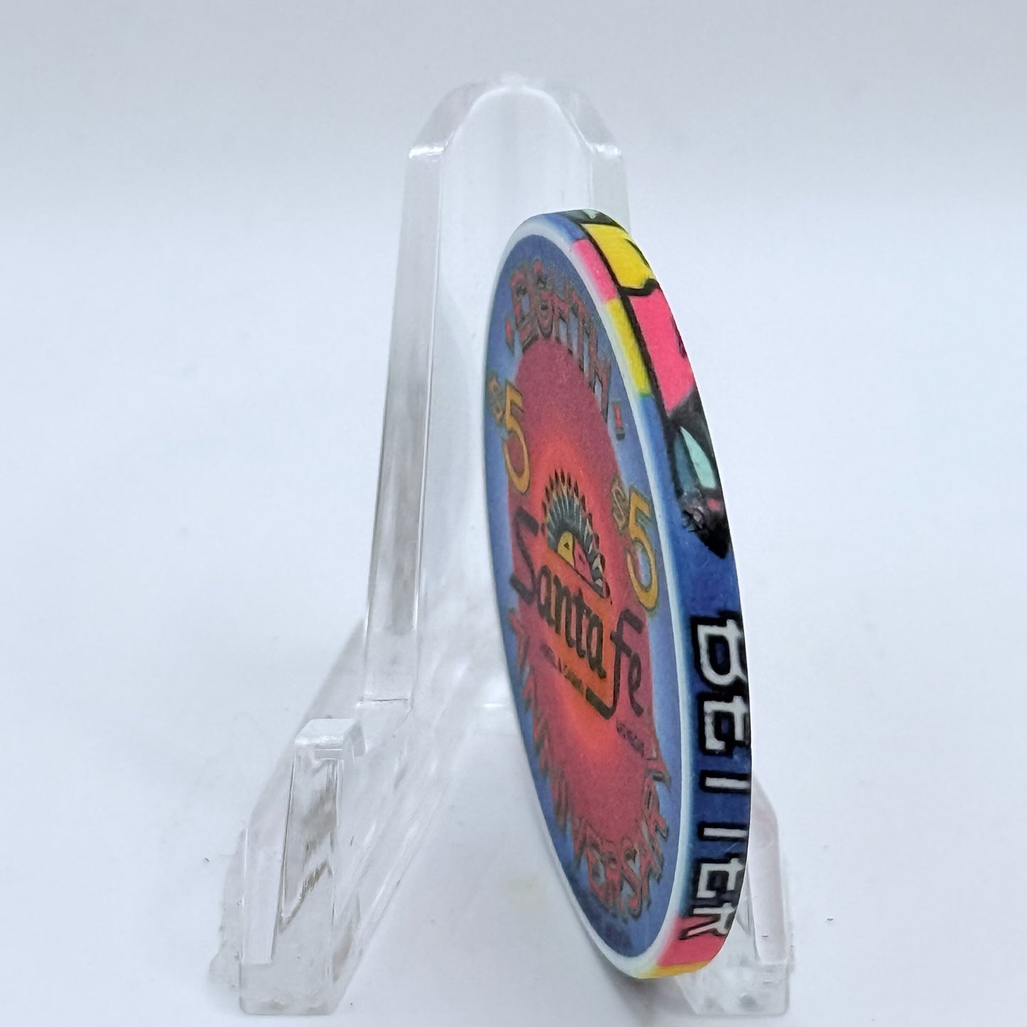 Santa Fe Las Vegas Nevada 1999 'Eighth Anniverary' LE $5 Casino Chip V3384