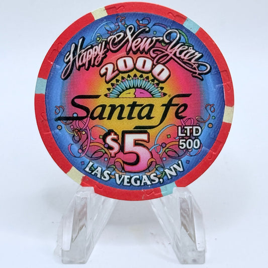 Santa Fe Las Vegas Nevada 1999 'Happy New Year' LE $5 Casino Chip V5541