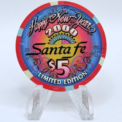 Santa Fe Las Vegas Nevada 1999 'Happy New Year' LE $5 Casino Chip V5541
