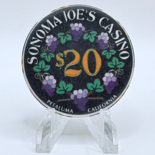 Sonoma Joe's Casino Petaluma California $20 Casino Chip