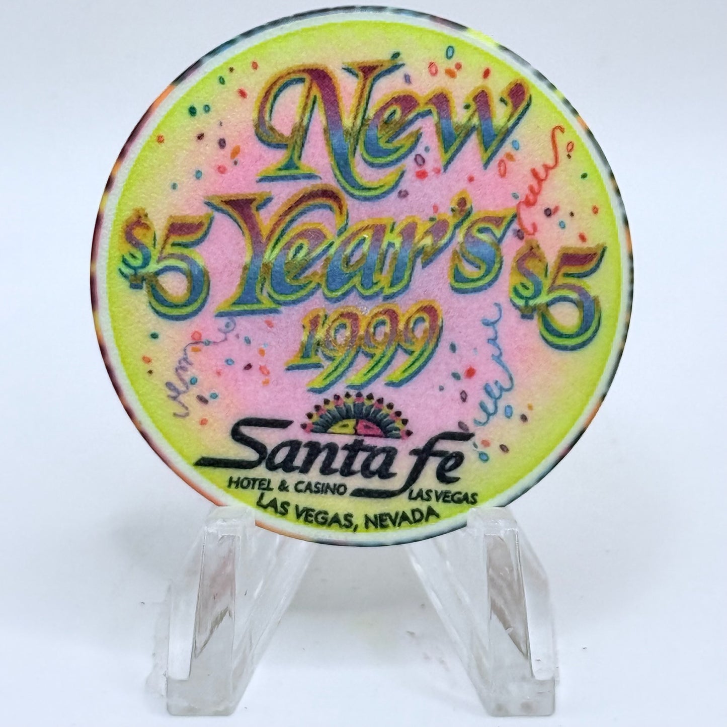 Santa Fe Las Vegas Nevada 1999 'New Year's' LE $5 Casino Chip V3385