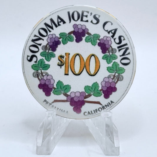 Sonoma Joe's Casino Petaluma California $100 Casino Chip