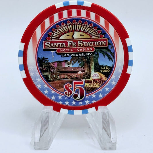 Santa Fe Station Las Vegas Nevada 2002 'America The Beautiful' LE $5 Casino Chip E2482