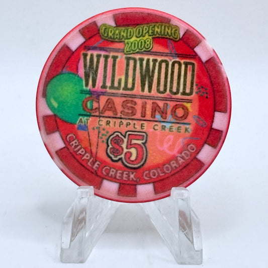 Wildwood Casino Cripple Creek Colorado 2008 'Grand Opening' LE $5 Casino Chip