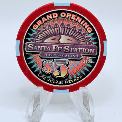 Santa Fe Station Las Vegas Nevada 2000 'Grand Opening' LE $5 Casino Chip V7448