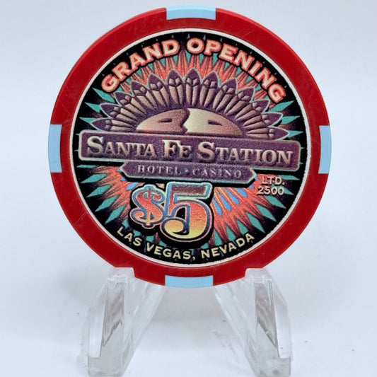 Santa Fe Station Las Vegas Nevada 2000 'Grand Opening' LE $5 Casino Chip V7448