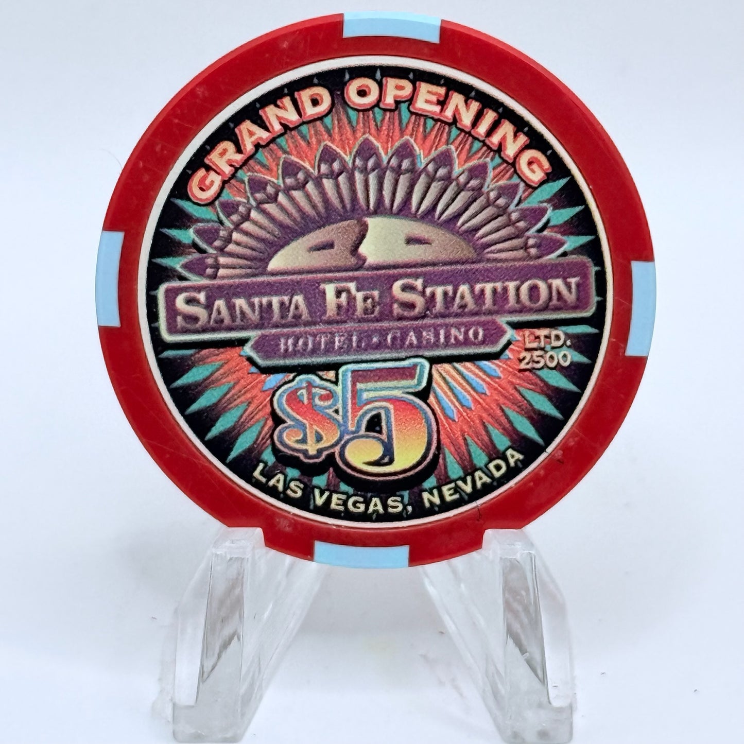 Santa Fe Station Las Vegas Nevada 2000 'Grand Opening' LE $5 Casino Chip V7448