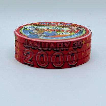 Riviera Las Vegas Nevada 2000 'January 30, Superbowl XXXIV - set of 4 chips' LE $5 Casino Chip