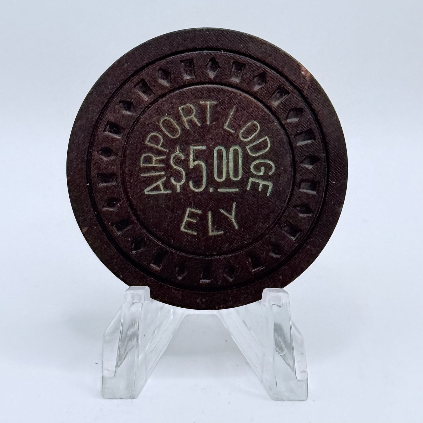 Airport Lodge Ely Nevada 1960's $5 Casino Chip N8310