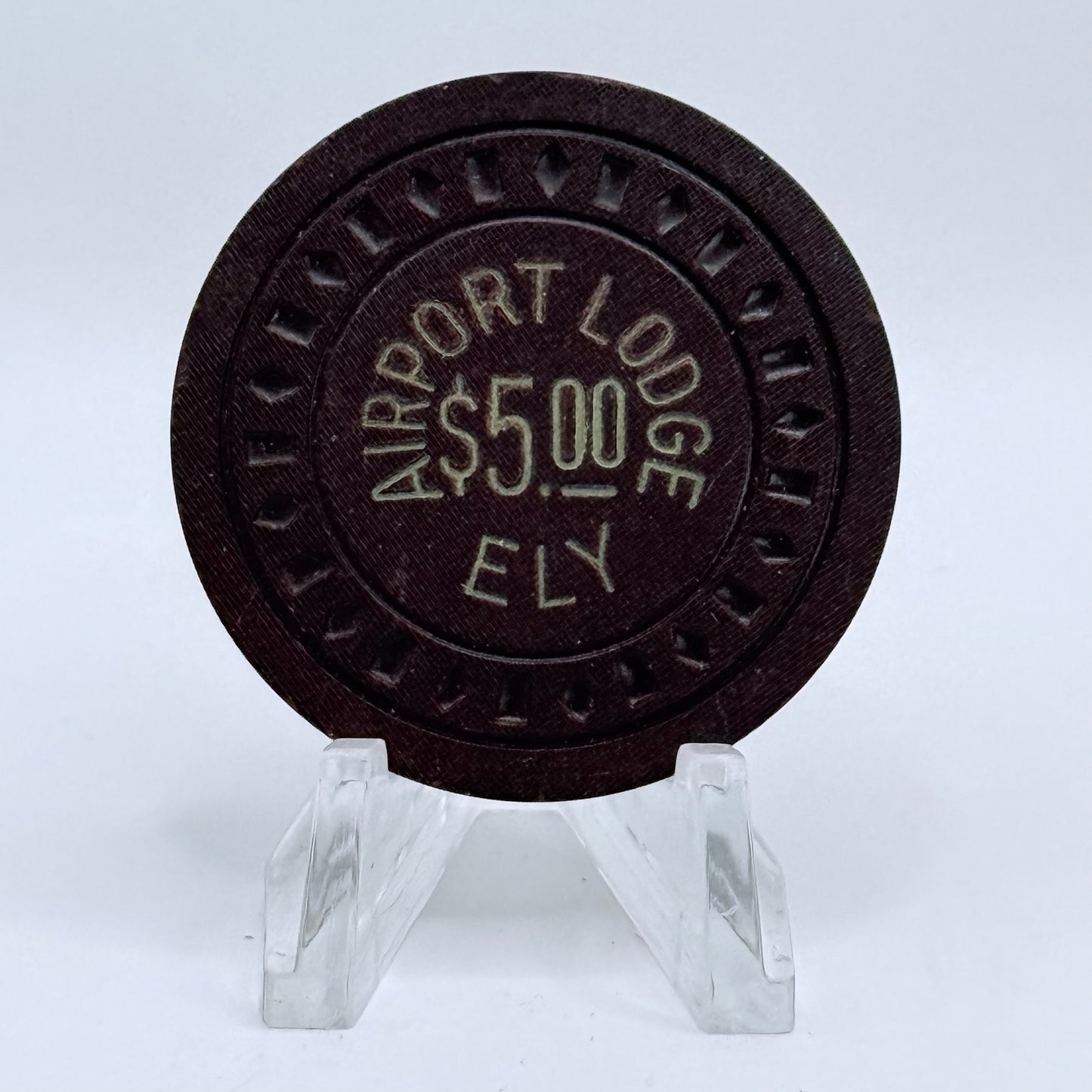 Airport Lodge Ely Nevada 1960's $5 Casino Chip N8310