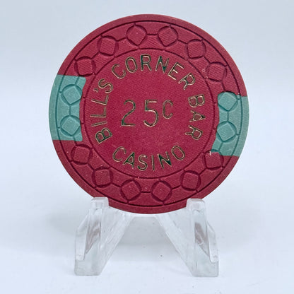 Bill's Corner Bar Reno Nevada 1965 $.25 Casino Chip N7588