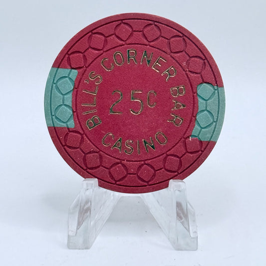 Bill's Corner Bar Reno Nevada 1965 $.25 Casino Chip N7588