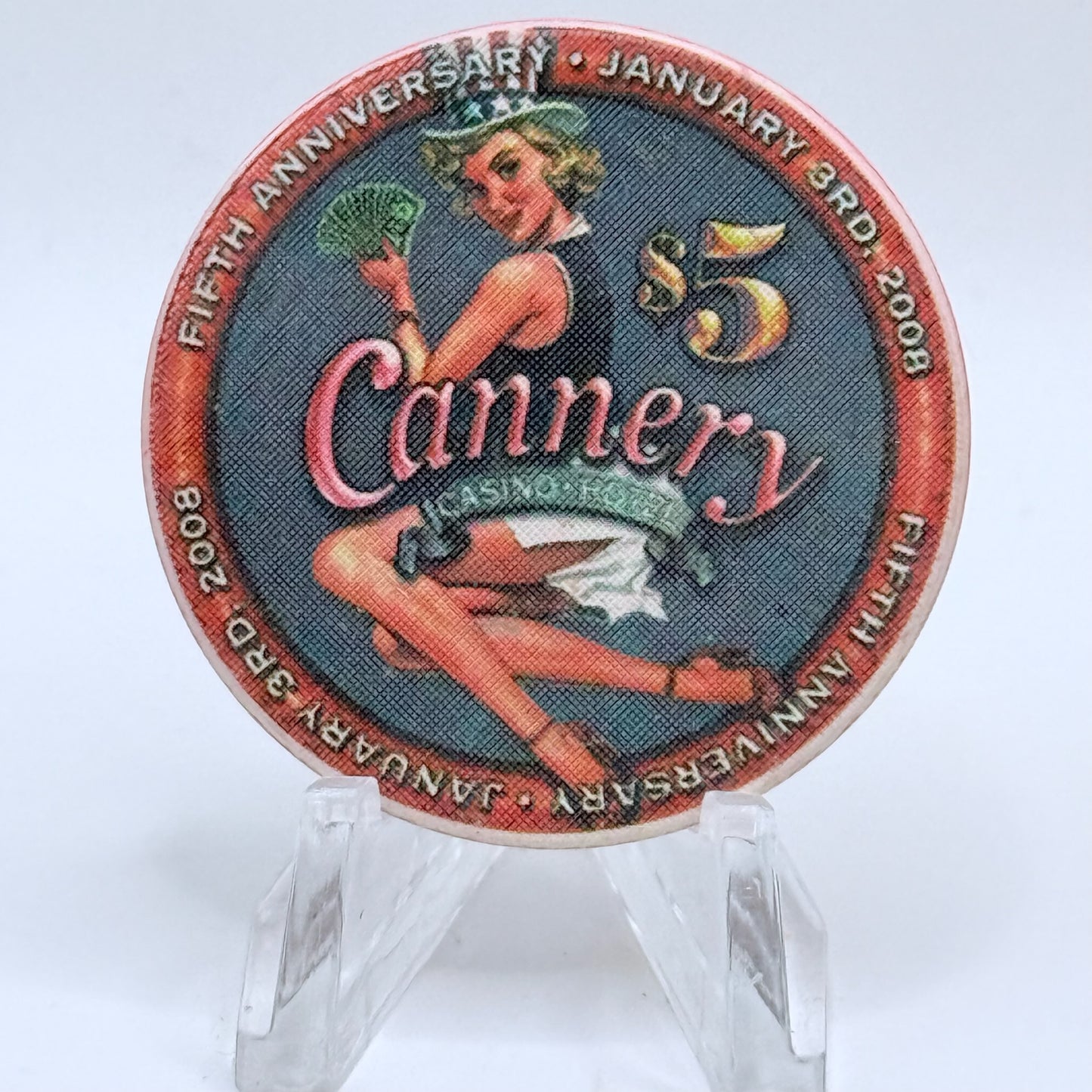 Cannery N. Las Vegas Nevada 2008 '5th Anniversary' LE $5 Casino Chip E8530