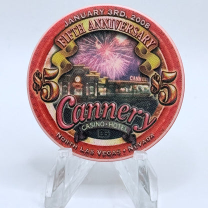 Cannery N. Las Vegas Nevada 2008 '5th Anniversary' LE $5 Casino Chip E8530