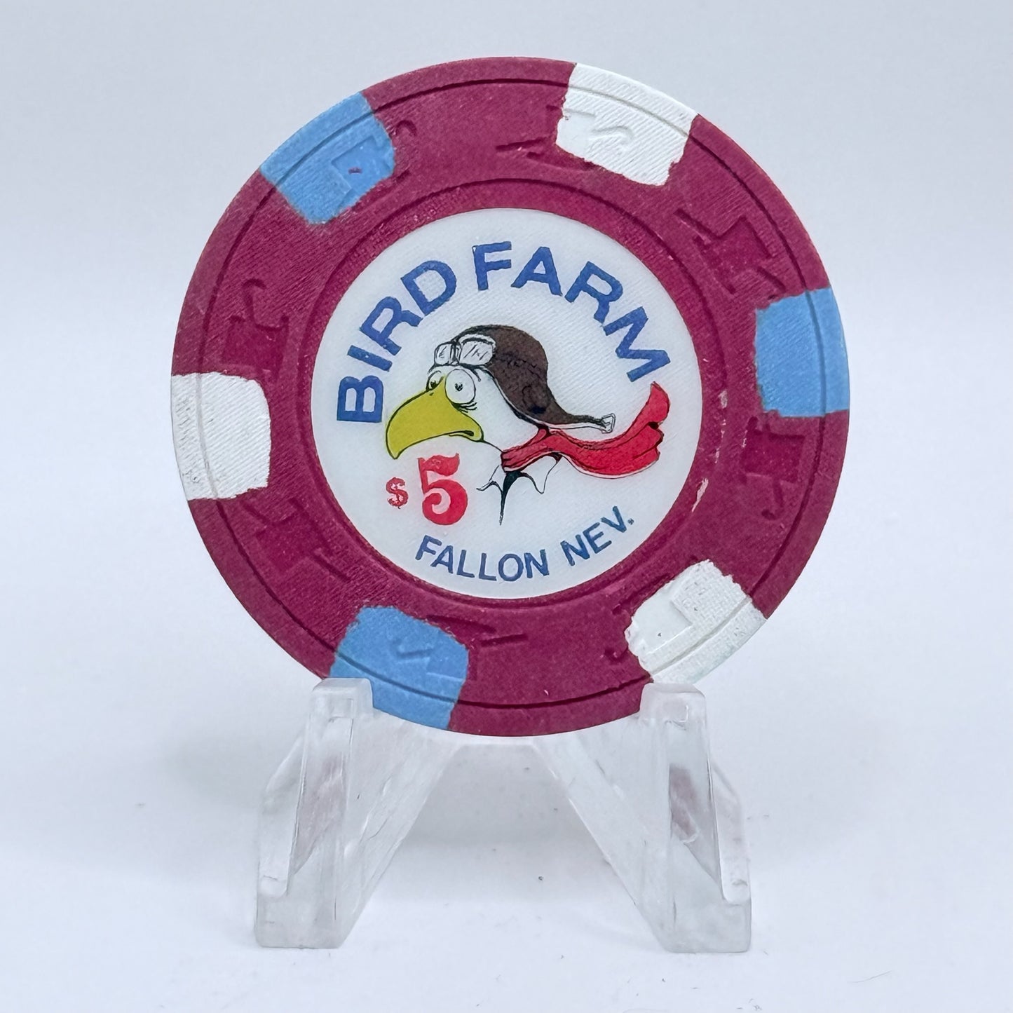 Bird Farm Casino Fallon Nevada 1988 $5 Casino Chip N3179