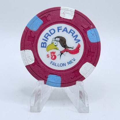 Bird Farm Casino Fallon Nevada 1988 $5 Casino Chip N3179