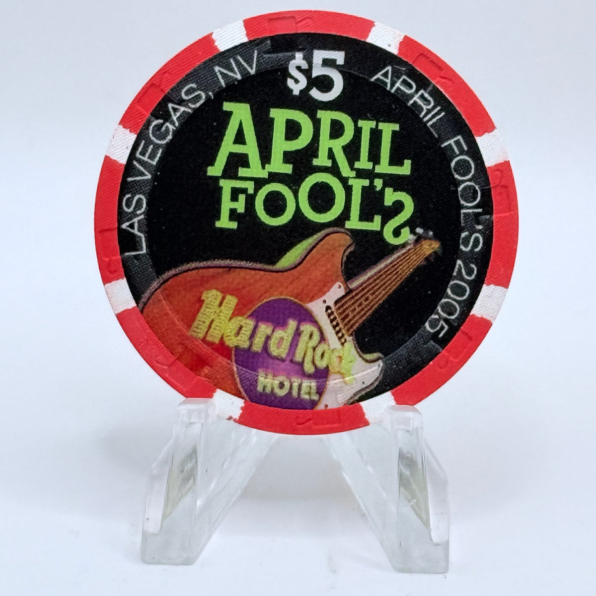 Hard Rock - Las Vegas Nevada 2005 'April Fools Day' LE $5 Casino Chip E4419