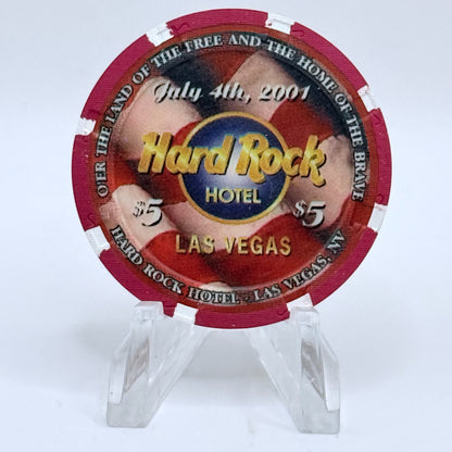 Hard Rock - Las Vegas Nevada 2001 'Independence Day' LE $5 Casino Chip V8675