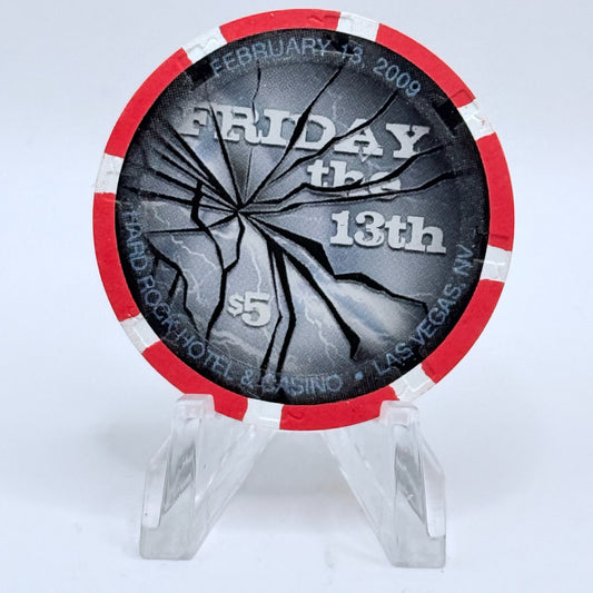 Hard Rock - Las Vegas Nevada 2009 'Friday The 13th' LE $5 Casino Chip E7449