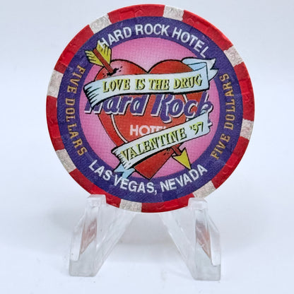 Hard Rock - Las Vegas Nevada 1997 'Valentine's Day' LE $5 Casino Chip N8498