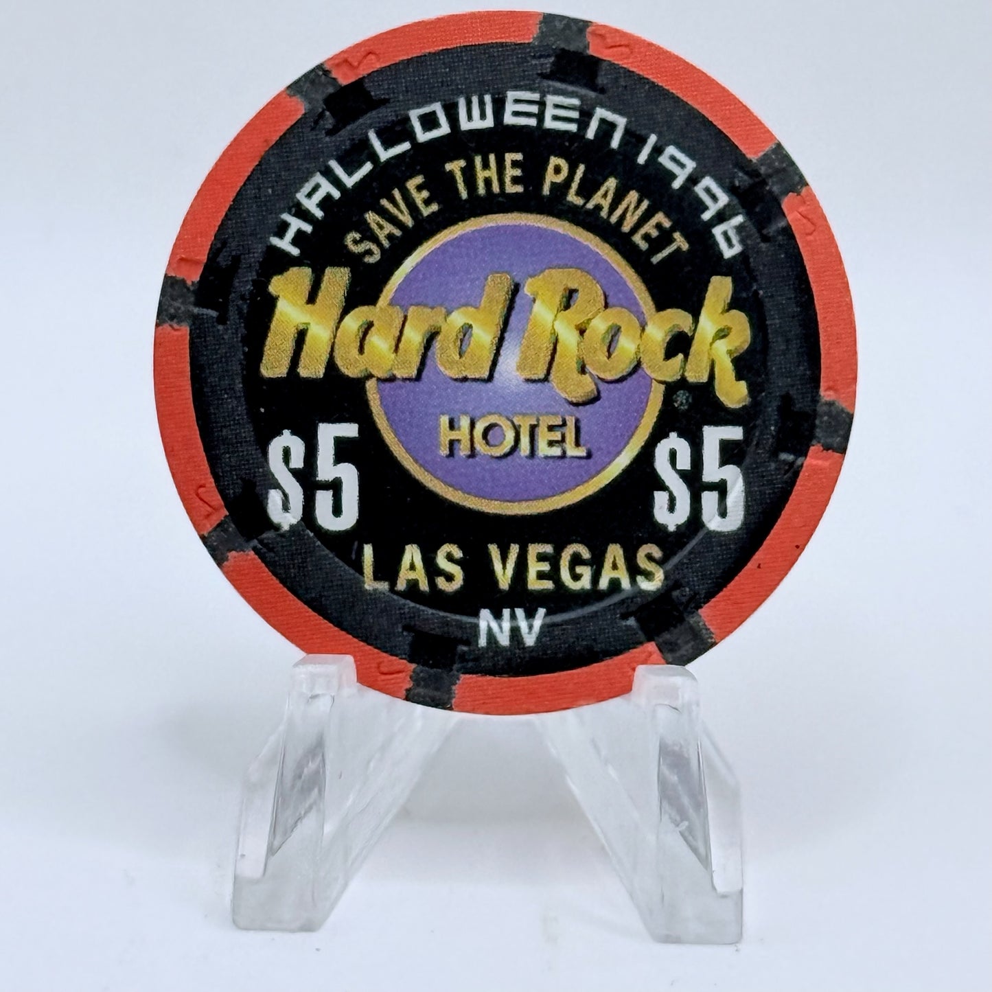 Hard Rock - Las Vegas Nevada 1996 'Halloween' LE $5 Casino Chip N8490