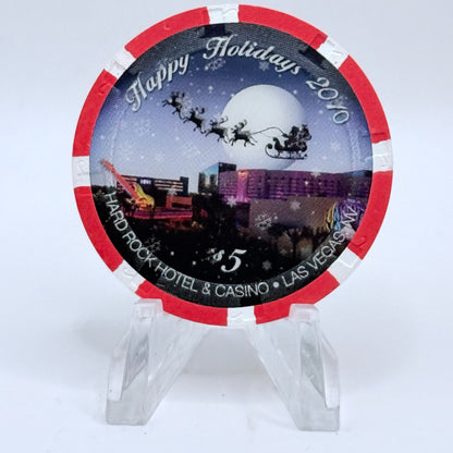 Hard Rock - Las Vegas Nevada 2010 'Christmas' LE $5 Casino Chip E9938