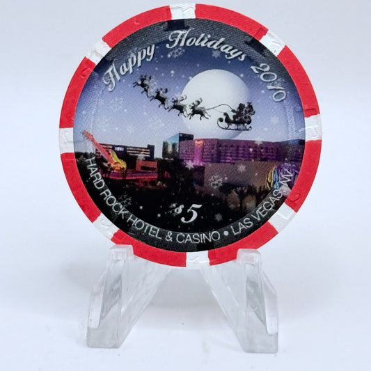 Hard Rock - Las Vegas Nevada 2010 'Christmas' LE $5 Casino Chip E9938
