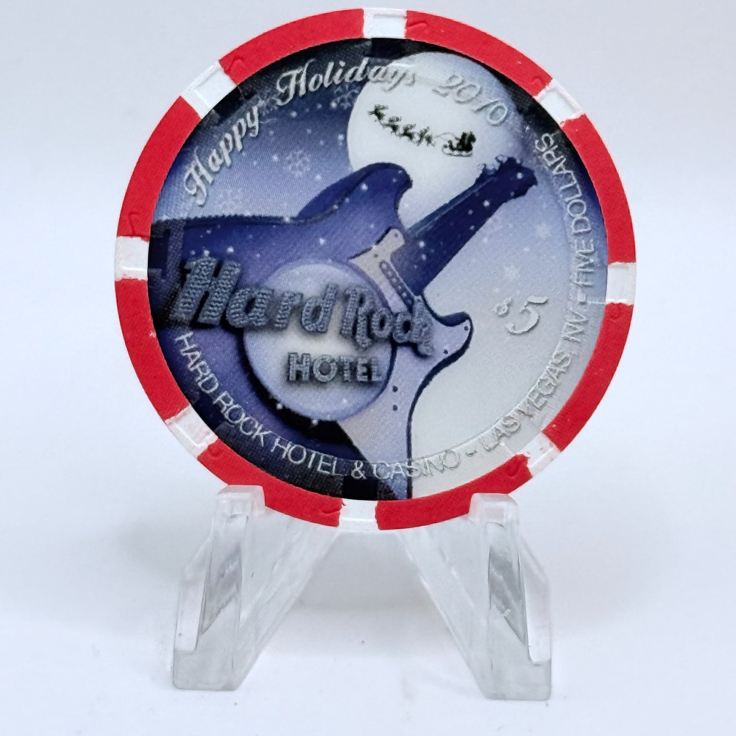 Hard Rock - Las Vegas Nevada 2010 'Christmas' LE $5 Casino Chip E9938