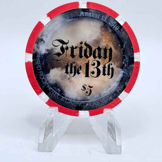 Hard Rock -  Las Vegas Nevada 2010 'Friday The 13th' LE $5 Casino Chip E9785