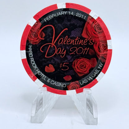 Hard Rock - Las Vegas Nevada 2011 'Valentine's Day' LE $5 Casino Chip D0028