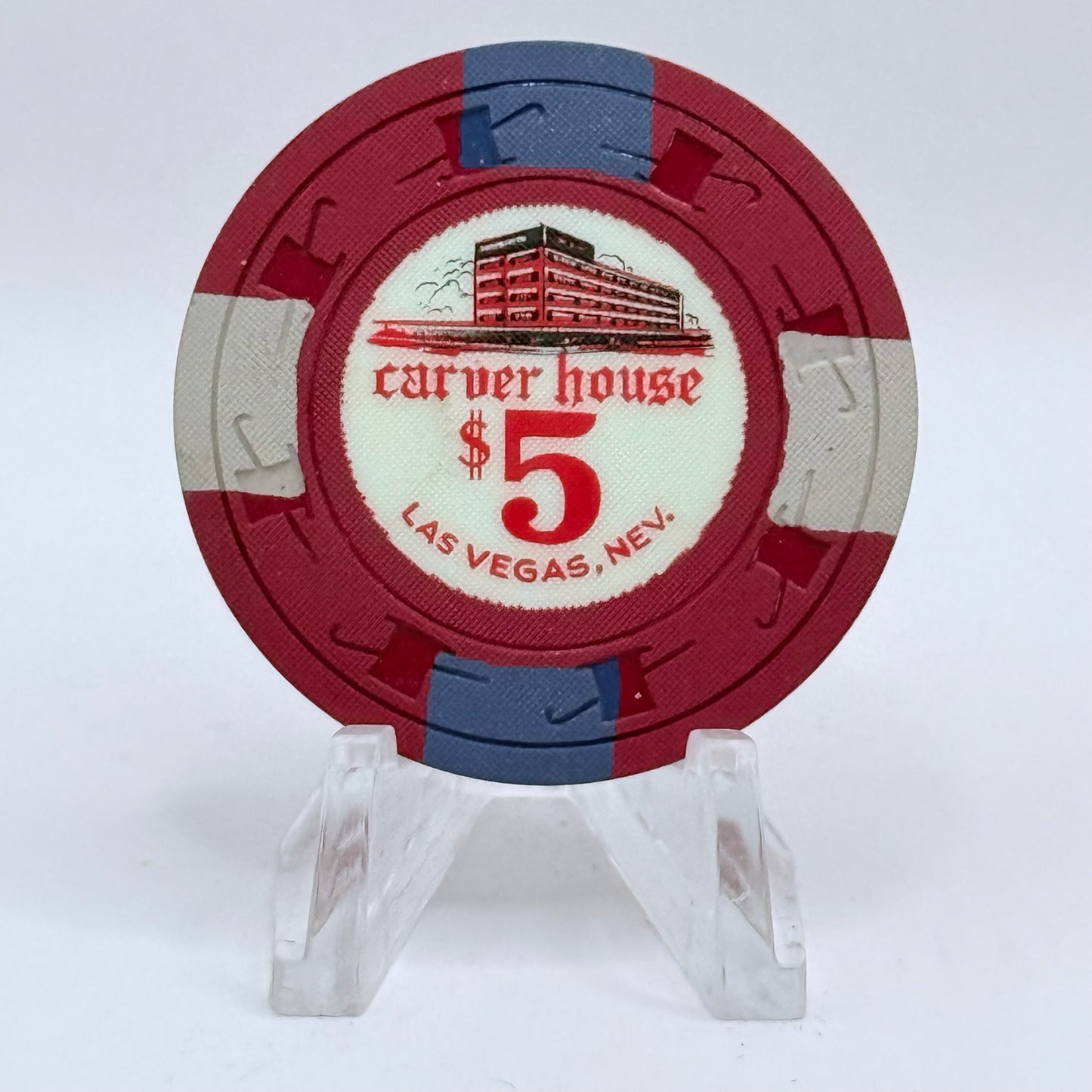 Carver House Casino Las Vegas Nevada 1961 $5 Casino Chip N7448