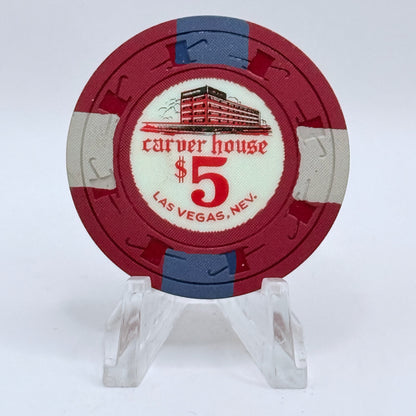 Carver House Casino Las Vegas Nevada 1961 $5 Casino Chip N7448