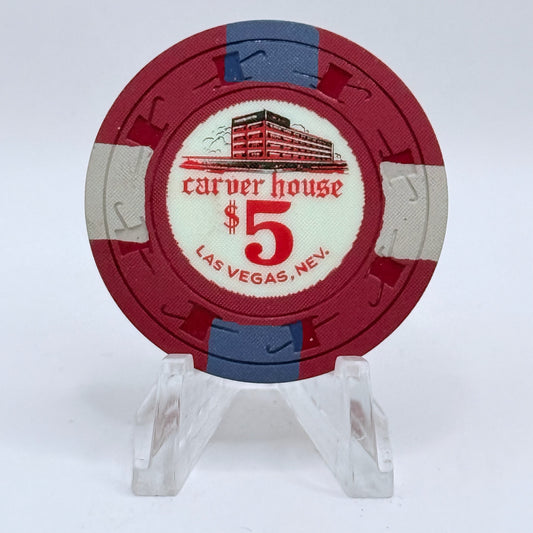 Carver House Casino Las Vegas Nevada 1961 $5 Casino Chip N7448