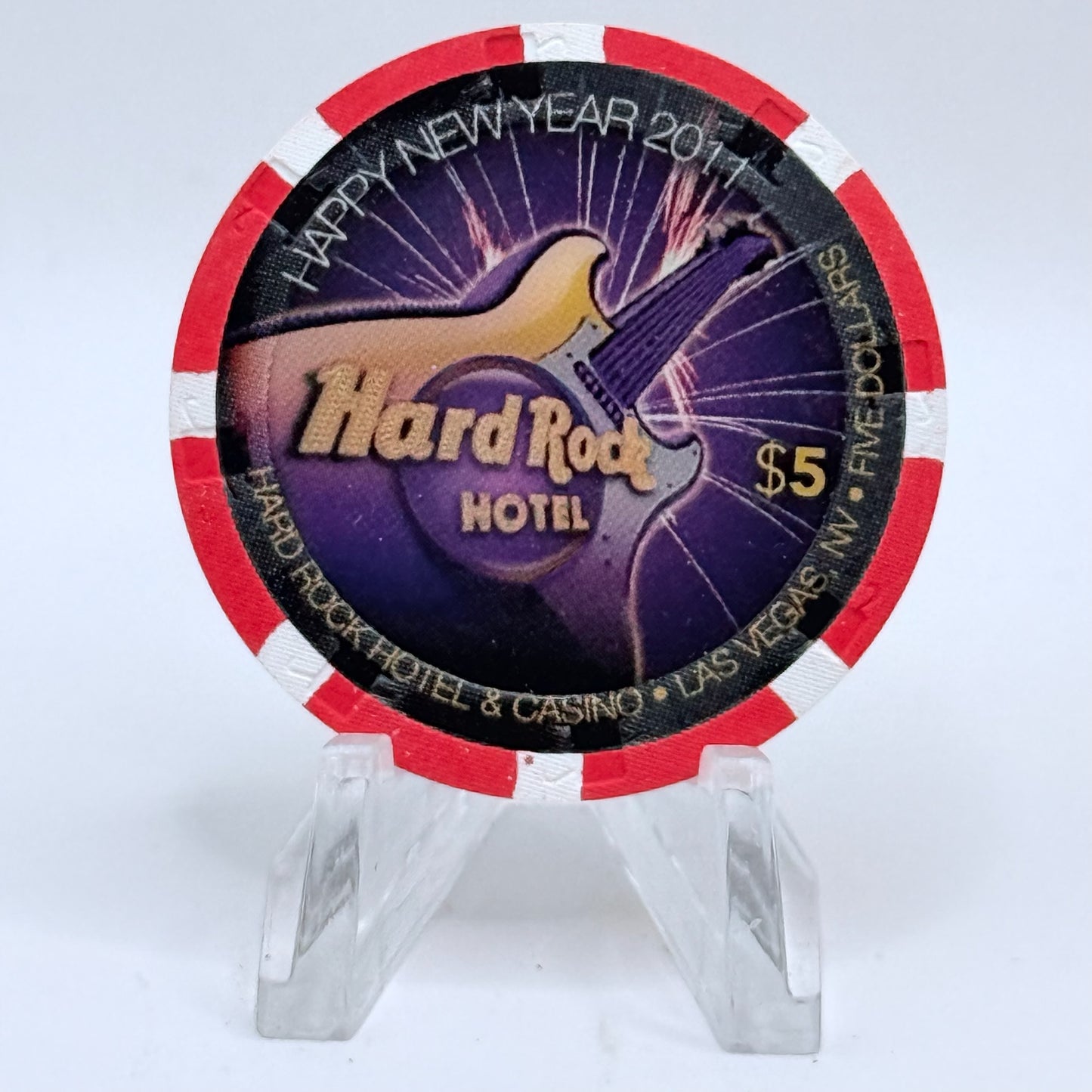 Hard Rock - Las Vegas Nevada 2011 'Happy New Year' LE $5 Casino Chip E9941
