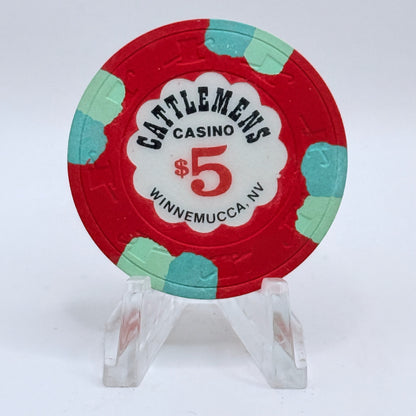 Cattlemens Casino Winnemucca Nevada 1985 $5 Casino Chip N2595