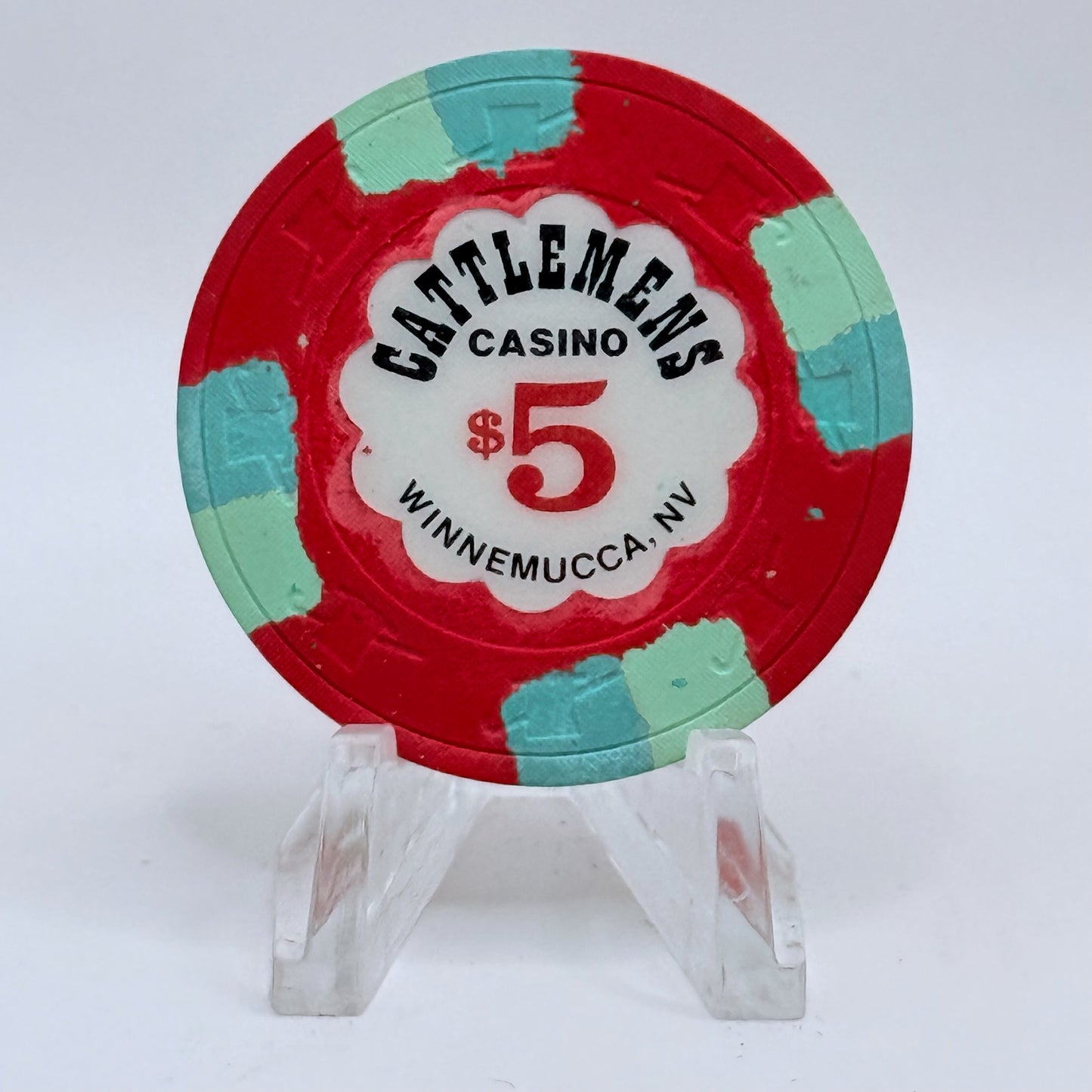 Cattlemens Casino Winnemucca Nevada 1985 $5 Casino Chip N2595