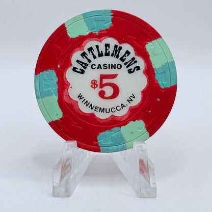 Cattlemens Casino Winnemucca Nevada 1985 $5 Casino Chip N2595