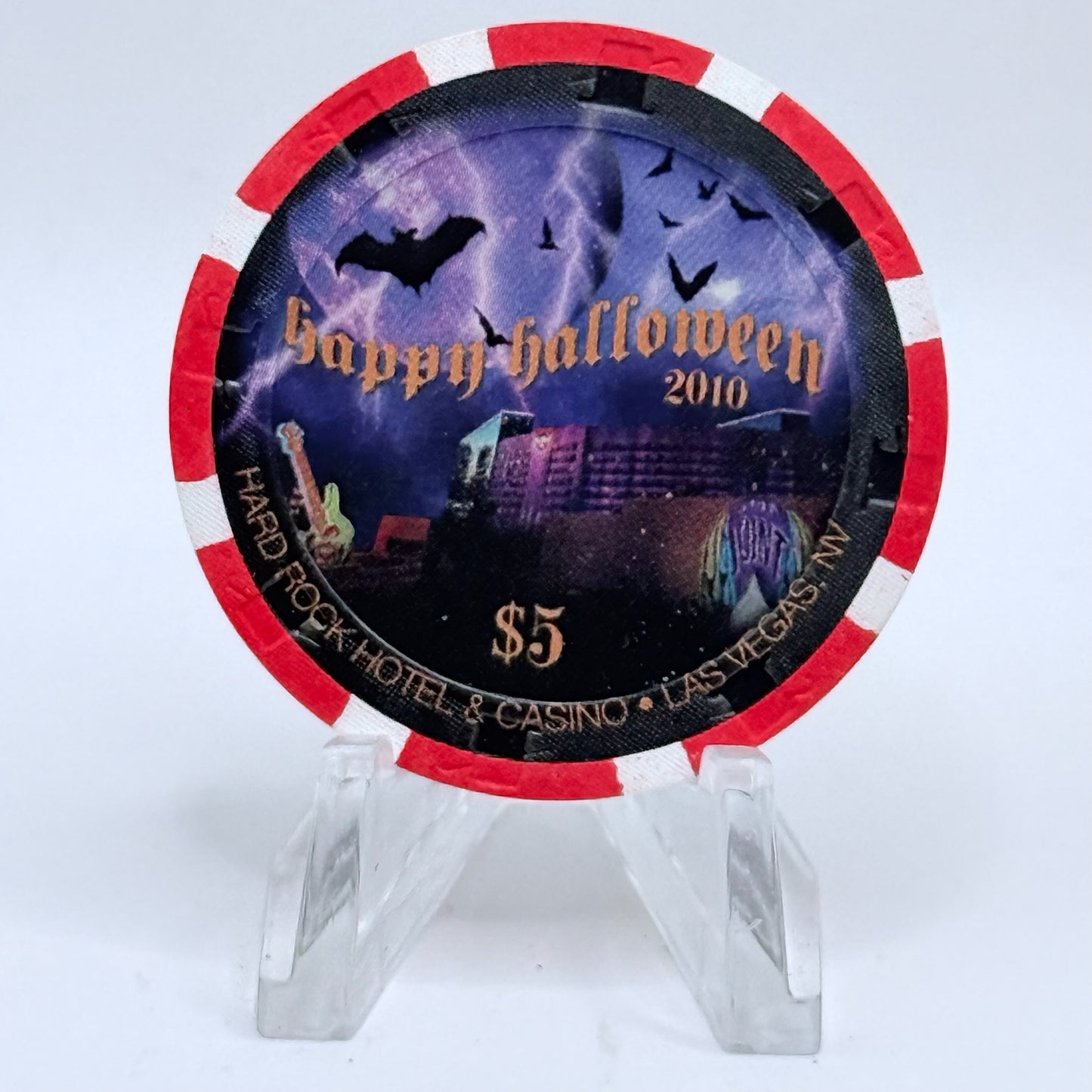 Hard Rock - Las Vegas Nevada 2010 'Halloween' LE $5 Casino Chip E9826
