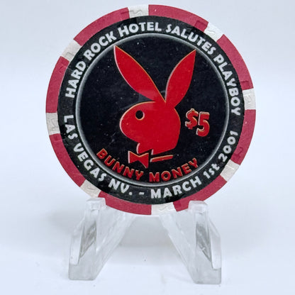 Hard Rock - Las Vegas Nevada 2001 'Playboy (Bunny Money)' LE $5 Casino Chip V7744
