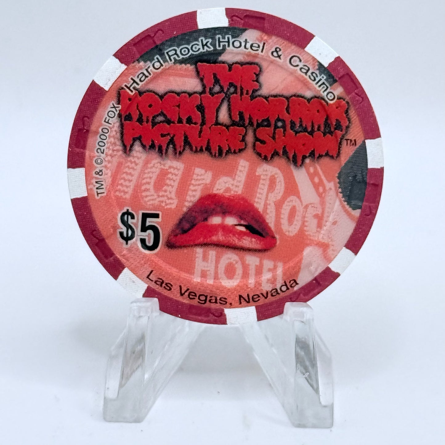 Hard Rock - Las Vegas Nevada 2000 'Dr Frank-N-Furter / Rocky Horror 25th' LE $5 Casino Chip V7591