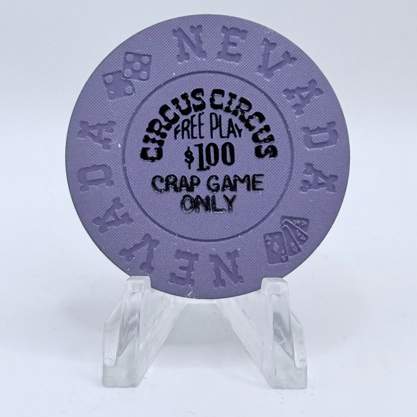 Circus Circus Casino Las Vegas Nevada 1970's $1 "Crap Game Only" Casino Chip V6864