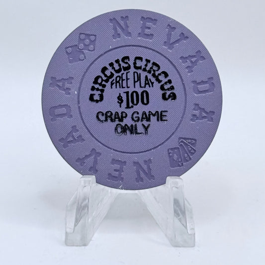 Circus Circus Casino Las Vegas Nevada 1970's $1 "Crap Game Only" Casino Chip V6864