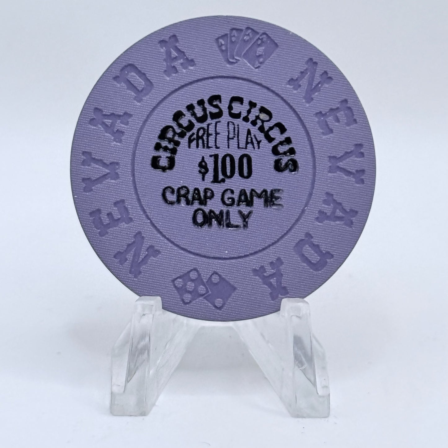 Circus Circus Casino Las Vegas Nevada 1970's $1 "Crap Game Only" Casino Chip V6864