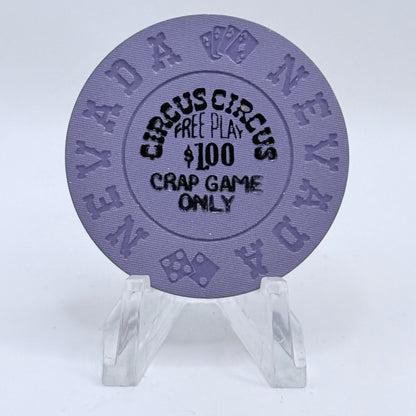 Circus Circus Casino Las Vegas Nevada 1970's $1 "Crap Game Only" Casino Chip V6864