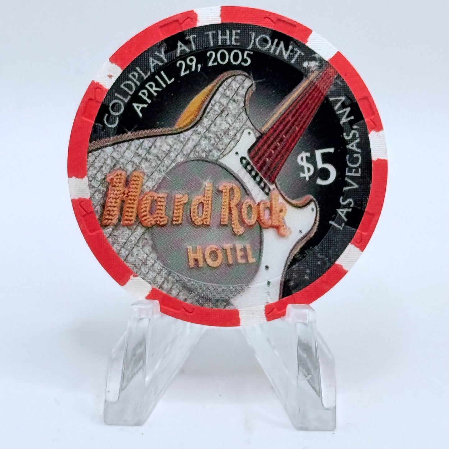 Hard Rock - Las Vegas Nevada 2005 'Coldplay' LE $5 Casino Chip E4574
