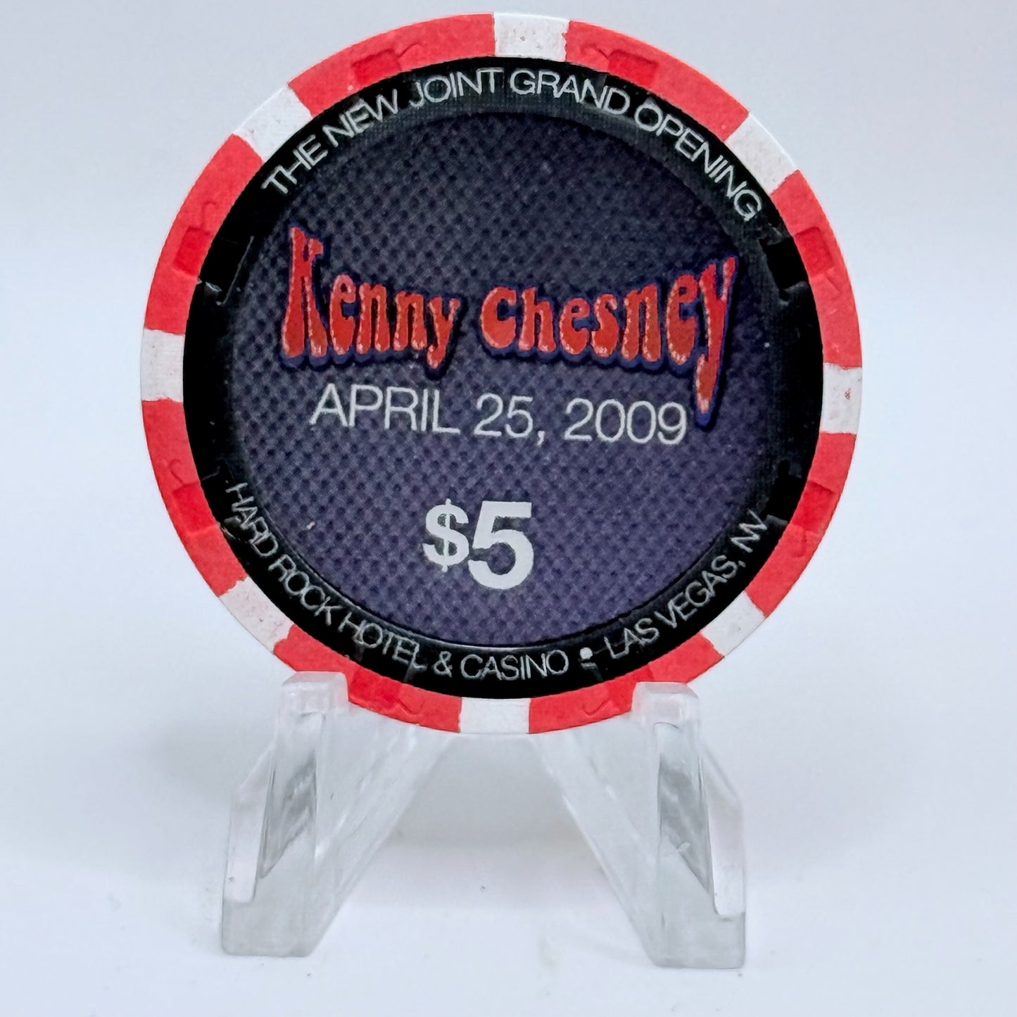 Hard Rock - Las Vegas Nevada 2009 'Kenny Chesney' LE $5 Casino Chip E9175