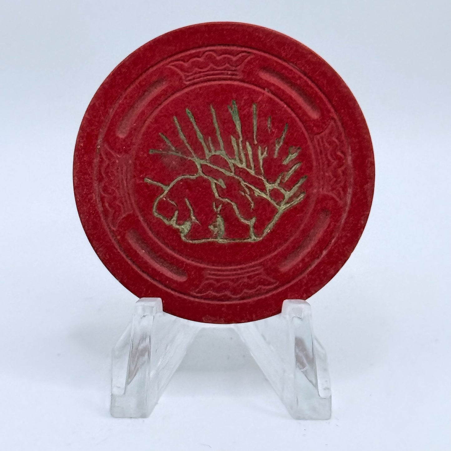 Colony Club Reno Nevada 1949 Red Roulette Casino Chip E9163.rd