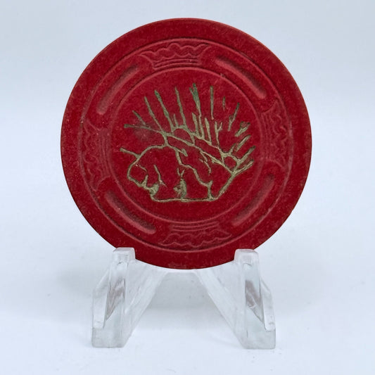 Colony Club Reno Nevada 1949 Red Roulette Casino Chip E9163.rd